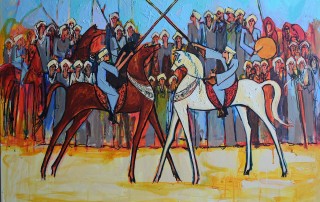 The fencing Elmermah, 100 x 70 cm, Acrylic on canvas, 2018
