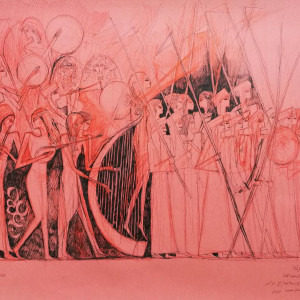 The Musicians, 50 x 65 cm, pen on paper, 2016 (sold)