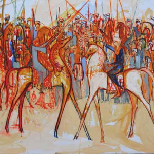 Fencing, 150 x 100 cm , oil on canvas , 2016