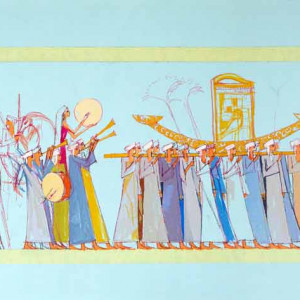 The Festival, 210 x 30 cm, water color on paper, 2017