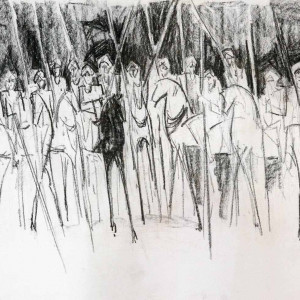 Mormah Sketch 4, 50 x 70 cm, charcoal on paper, 2017