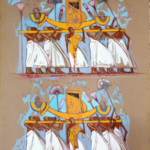 The Boat Carriers 2, 50 x 65 cm, water color on paper, 2017