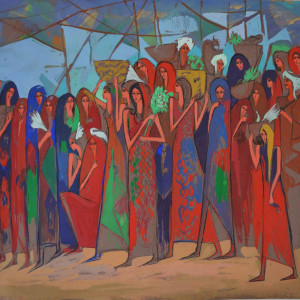 Women of the Souk, 50 x 65 cm, water color on paper, 2017 (sold)