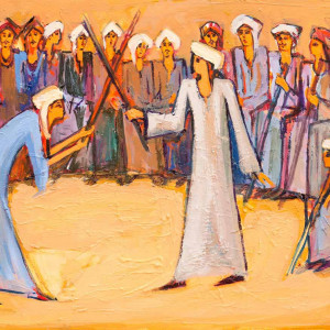 Tahtib 2, 30 x 45 cm, oil on canvas, 2016 (sold)