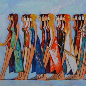 Daughters of the Nile, 120 x 195, oil on canvas, 2016 (sold)