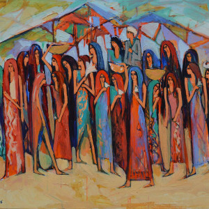 Women in the Market, 60 x 80 cm, oil on canvas, 2017 (sold)