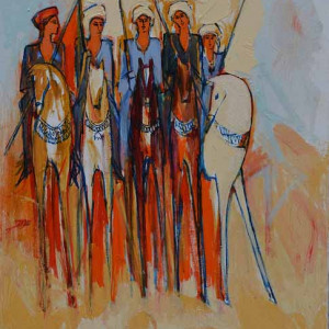 The Fencers 1, 56 x 46 cm , oil on canvas , 2016