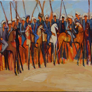 The Fencers 2, 40 x 60 cm , oil on canvas , 2016