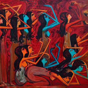 Wailing women 2013, oil on Canvas 120 x 160 cm.