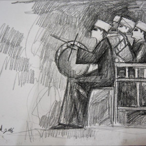 The Musicians 3, 50 x 70 cm, charcoal on paper, 2016