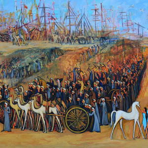 Suez Canal, 150 x 300 cm, oil on canvas, 2018
