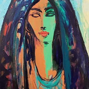 Alaa Awad - painting - The green shadow - 2019 Alaa Awad - painting - The green shadow - 2019