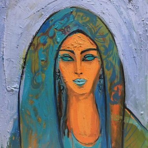 The Blue Eyes - 35 × 45 cm, oil on Canvas, 2019 - Privet collection