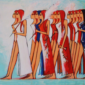 120 x 90 cm , Acrylic on canvas daughters of the Nile 2019