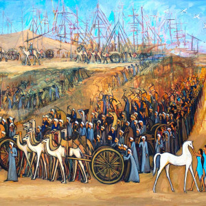 Oil on canvas , 150 × 300 cm Suez canal 2019