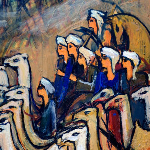 Oil on canvas , 150 × 300 cm Suez canal 2019