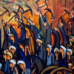 Oil on canvas , 150 × 300 cm Suez canal 2019